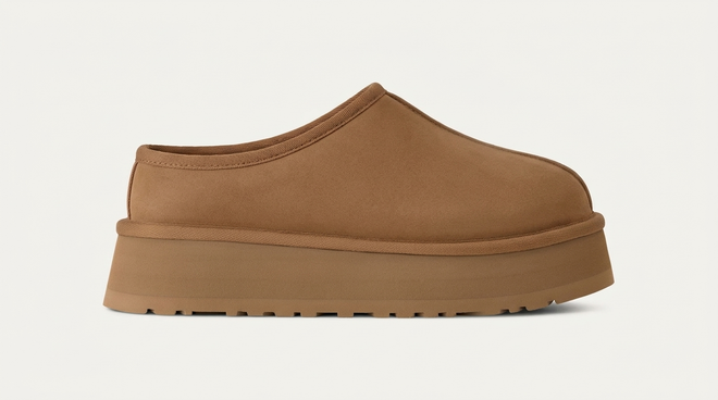 Platform slip-on slipper, chestnut PB11