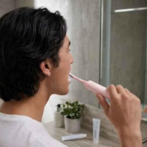 Smart electric toothbrush with camera head, blush and burgundy EP06