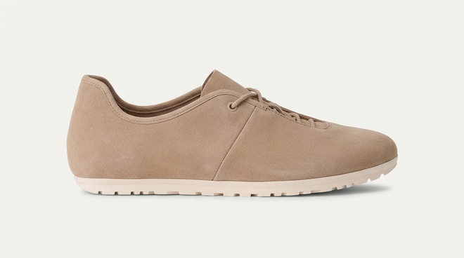 Low lace-up sneaker, oat beige PB22