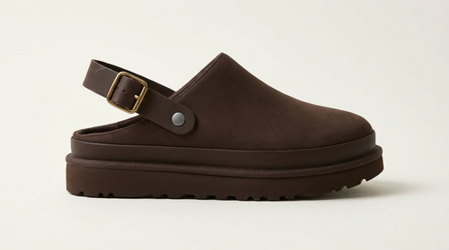 Clog with buckle back strap, dark brown PB26
